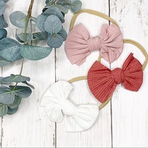NEW Handmade Neutral Colored Infant Headband Bows